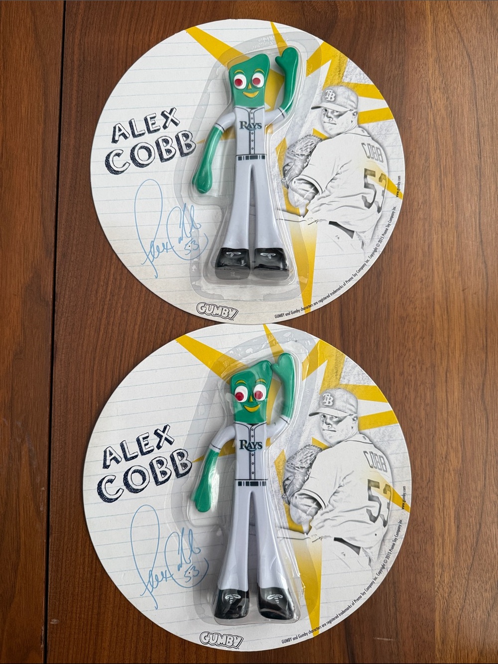 🌴🌴Tampa Bay Rays MLB Alex Cobb Gumby Collectible Sealed 2015  LOT of 2